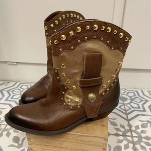 Vince Camuto Madalissa Brown Cowboy Boots Sz 7.5